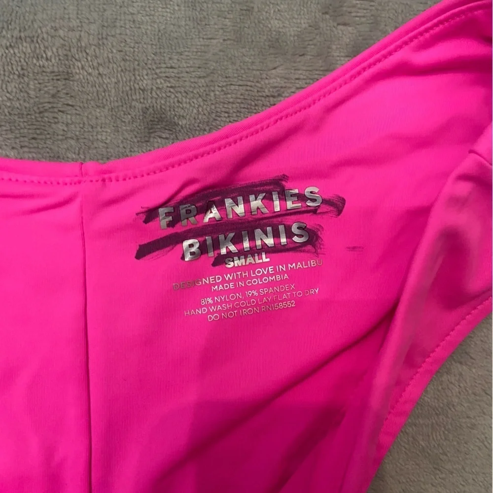 New! Frankies Bikinis Enzo Cheeky Bikini Bottom Bright Pink 10728